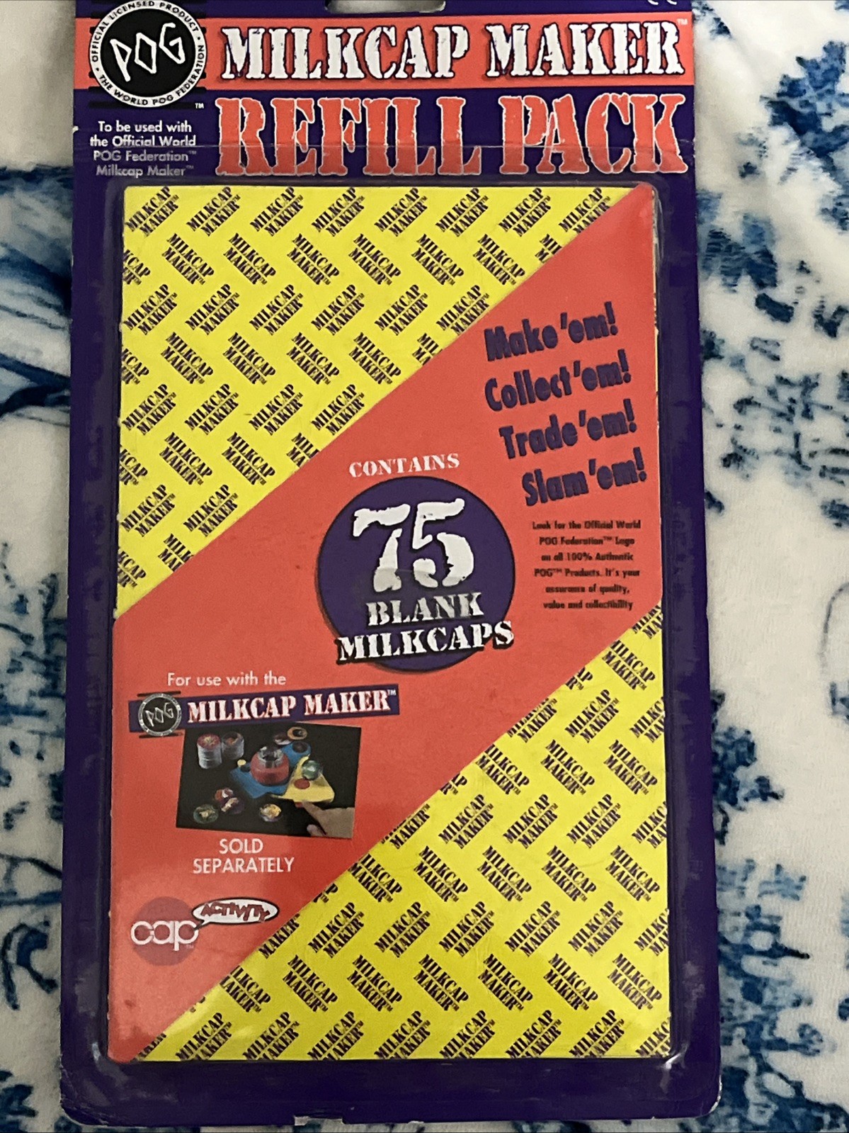 POG Milkcap Maker Refill Pack Sealed 1995 Cap Toys 75 Blank Milkcaps Brand New