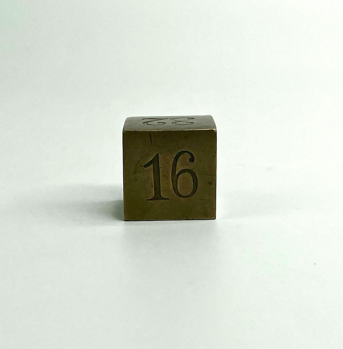 Vtg Rare Heavy Solid Brass Backgammon Doubling Cube Die 1″