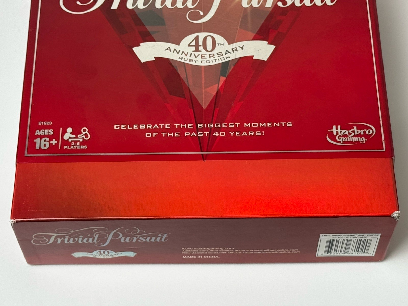 Hasbro Trivial Pursuit 40th Anniversary Ruby Edition Game Board