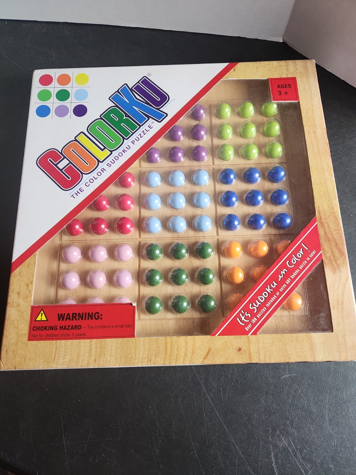 ColorKu Wooden Color Sudoku Puzzle Game Complete w/ Box Solutions