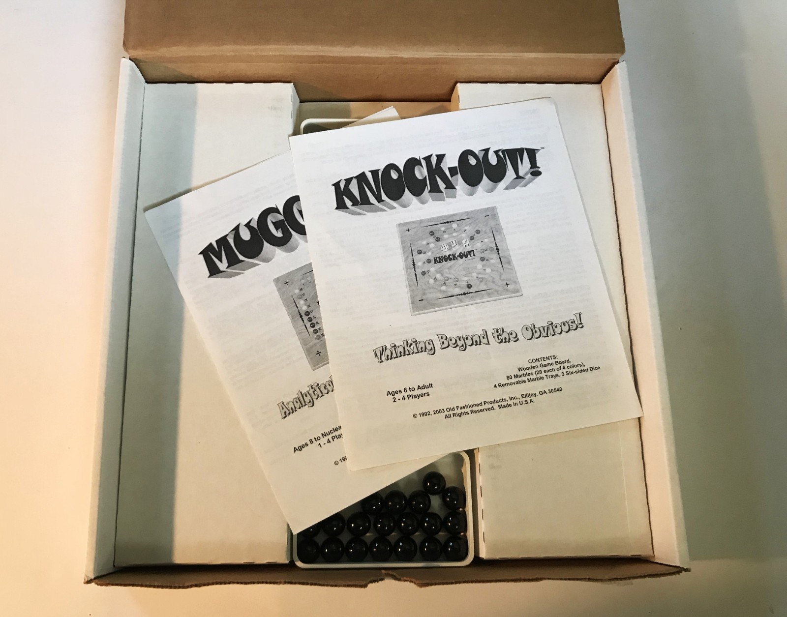 Vintage – “MUGGINS” & “KNOCK-OUT” – Reversible Wooden Game Board – Complete