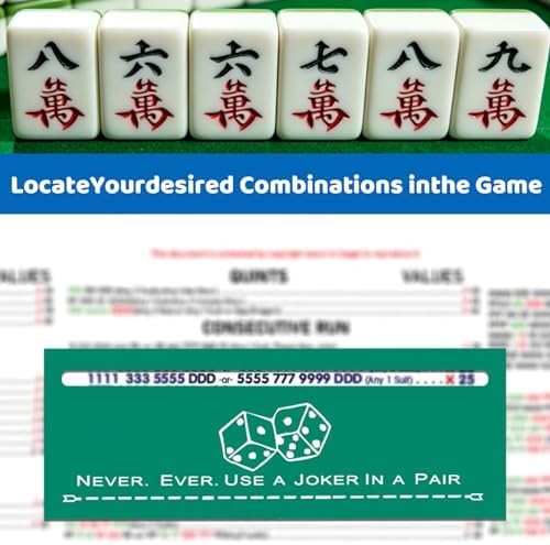 4 Pcs Mahjong Shuffler Cards and 4pcs Card Line Finder, Thickened PVC Mahjong Ac