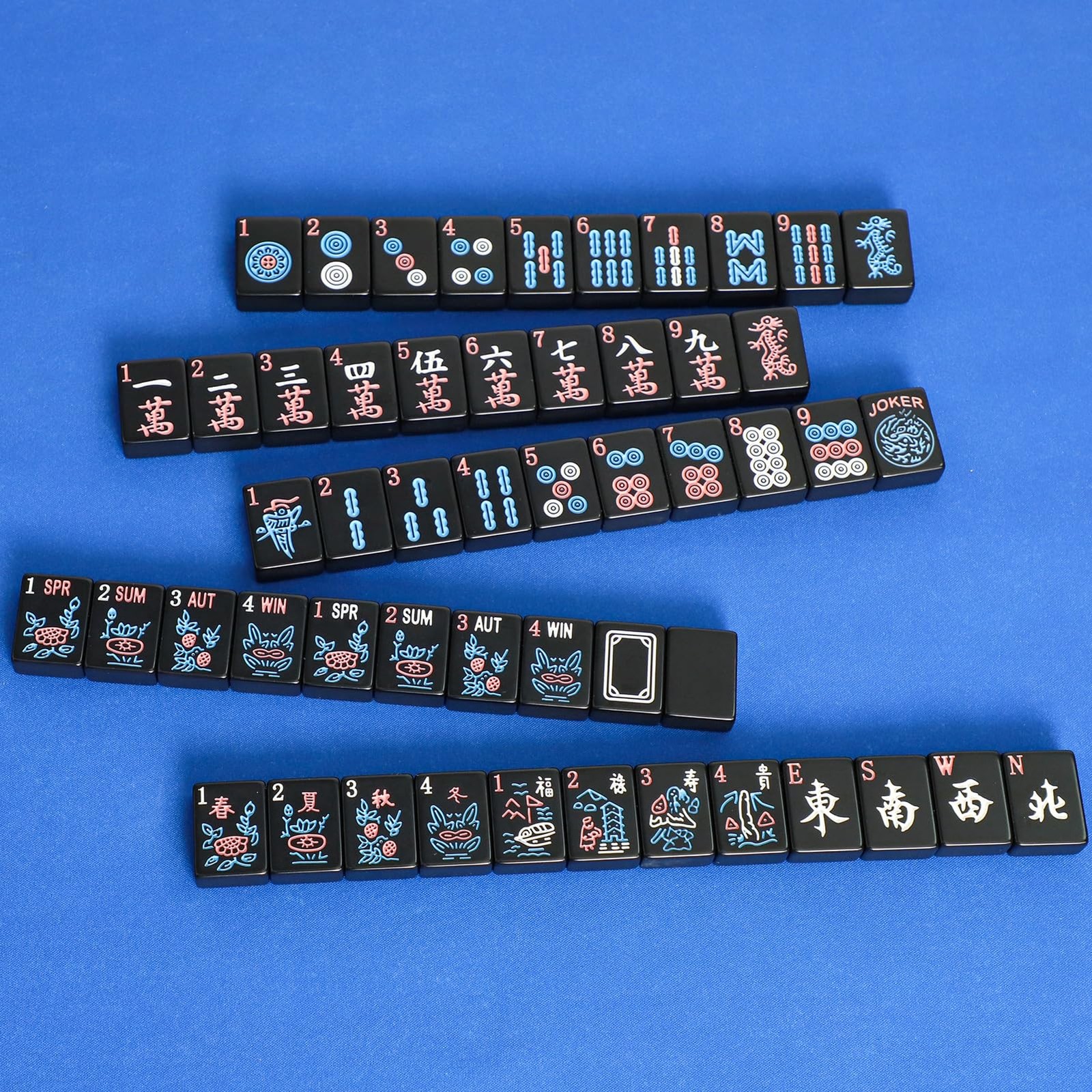 GUSTARIA American Mahjong Tiles (1.2”,Tiles Only), 166 1.2”×0.9”×0.5”, Black