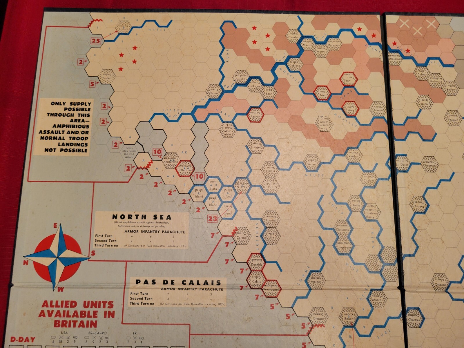1961 Avalon Hill D-Day 508 World War II Board Game Realistic Tournament Complete