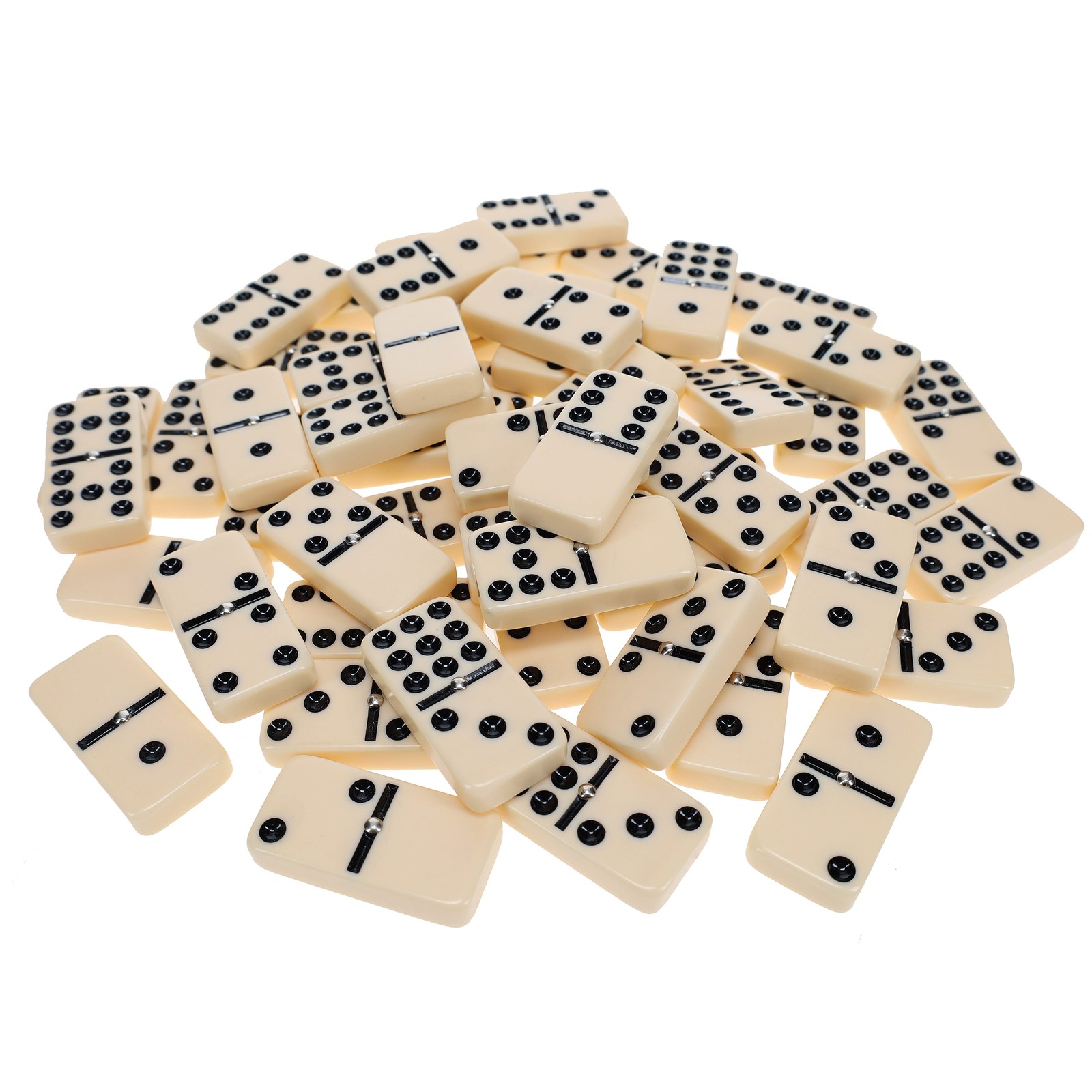 WE Games Double Nine Dominoes – Ivory Tiles, Thick Size