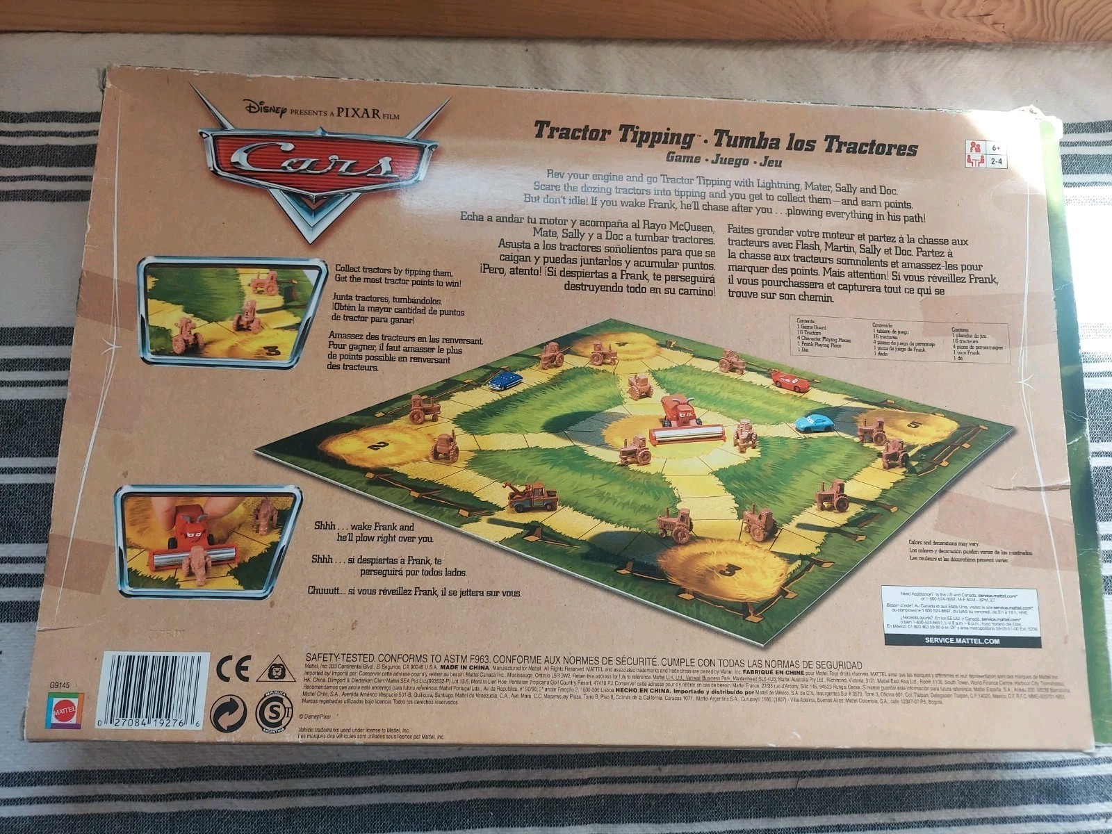 Vtg Disney Pixar Cars Tractor Tipping Board Game by Mattel 100% Complete 2006