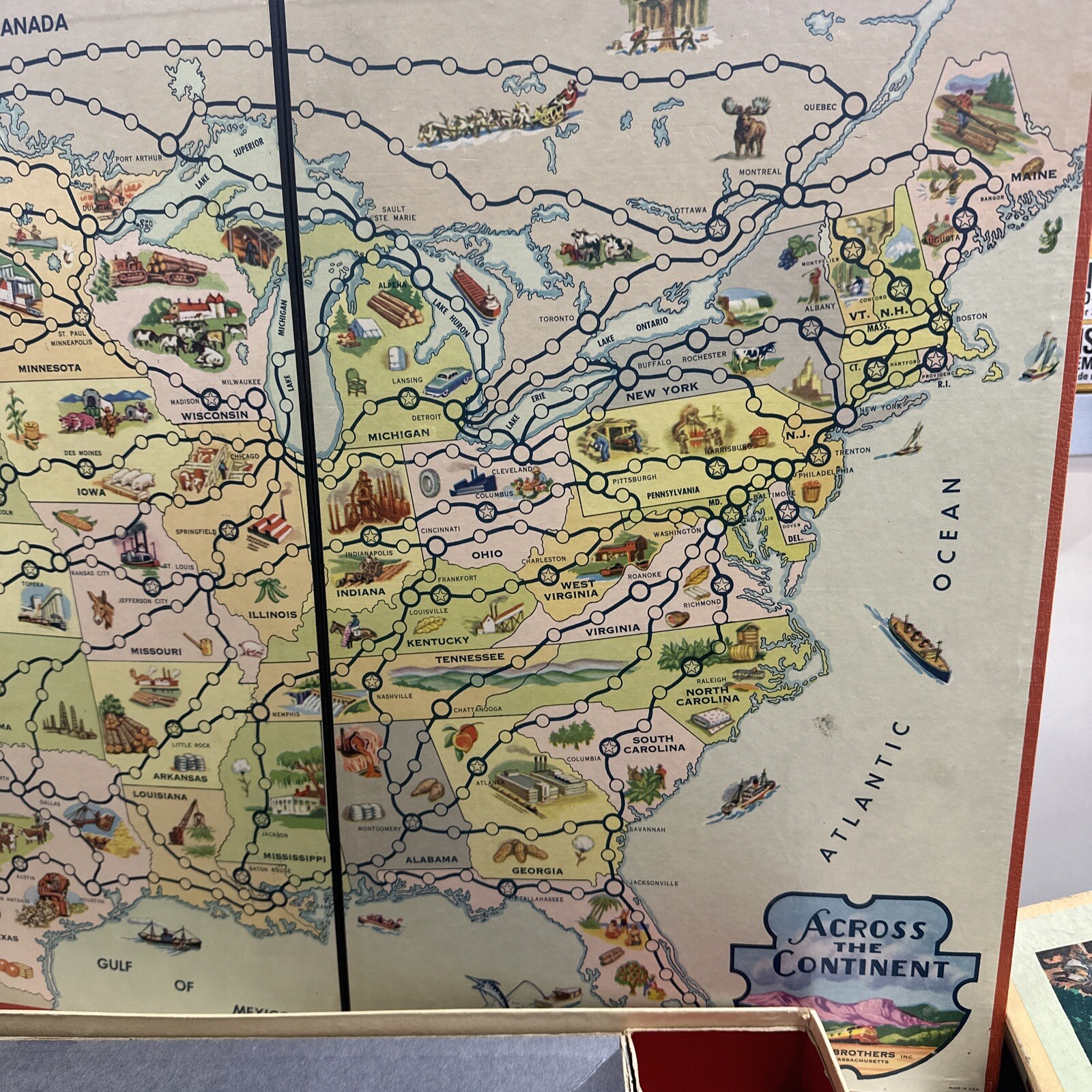 1952 Second Edition Across The Continent Board Game Parker Brothers Complete