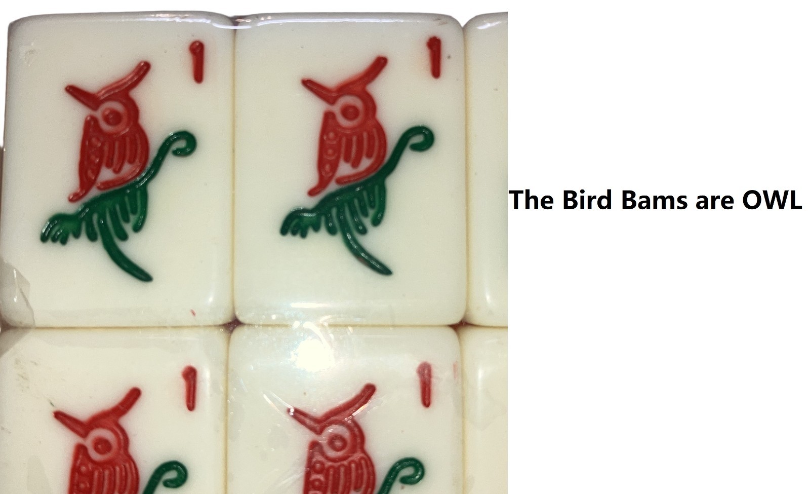 Mahjong Mahjongg American 2 Tone Full Standard Size 166 Tiles Off White Engraved