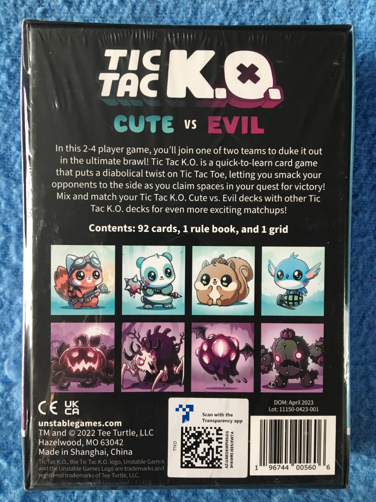 TIC TAC K. O. Cute vs Evil Card Game 2022 Unstable Tee Turtle NEW Sealed