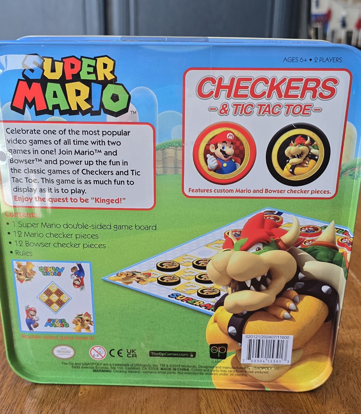 Super Mario Checkers Tic-Tac-Toe Collector’s Game Set Brand New/Sealed