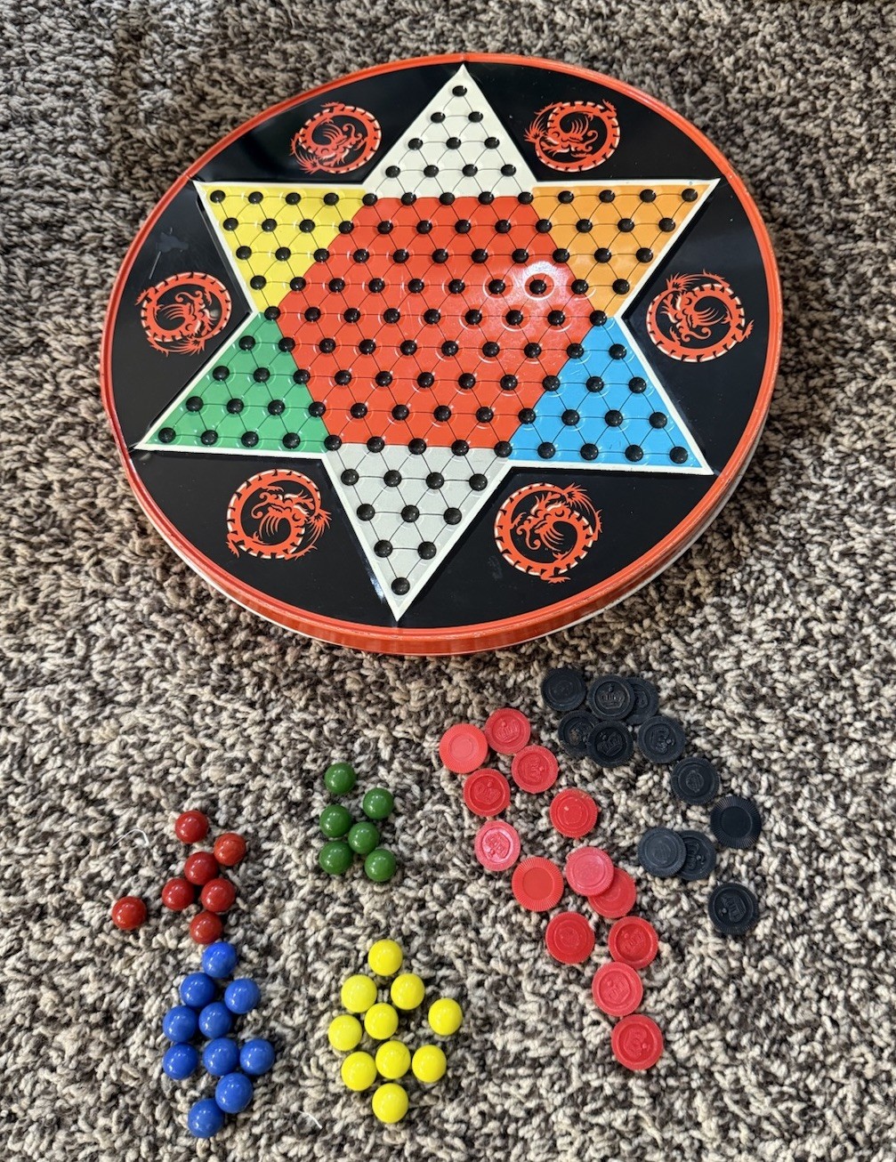 Vintage Ohio Art Chinese Checkers Tin NOT COMPLETE