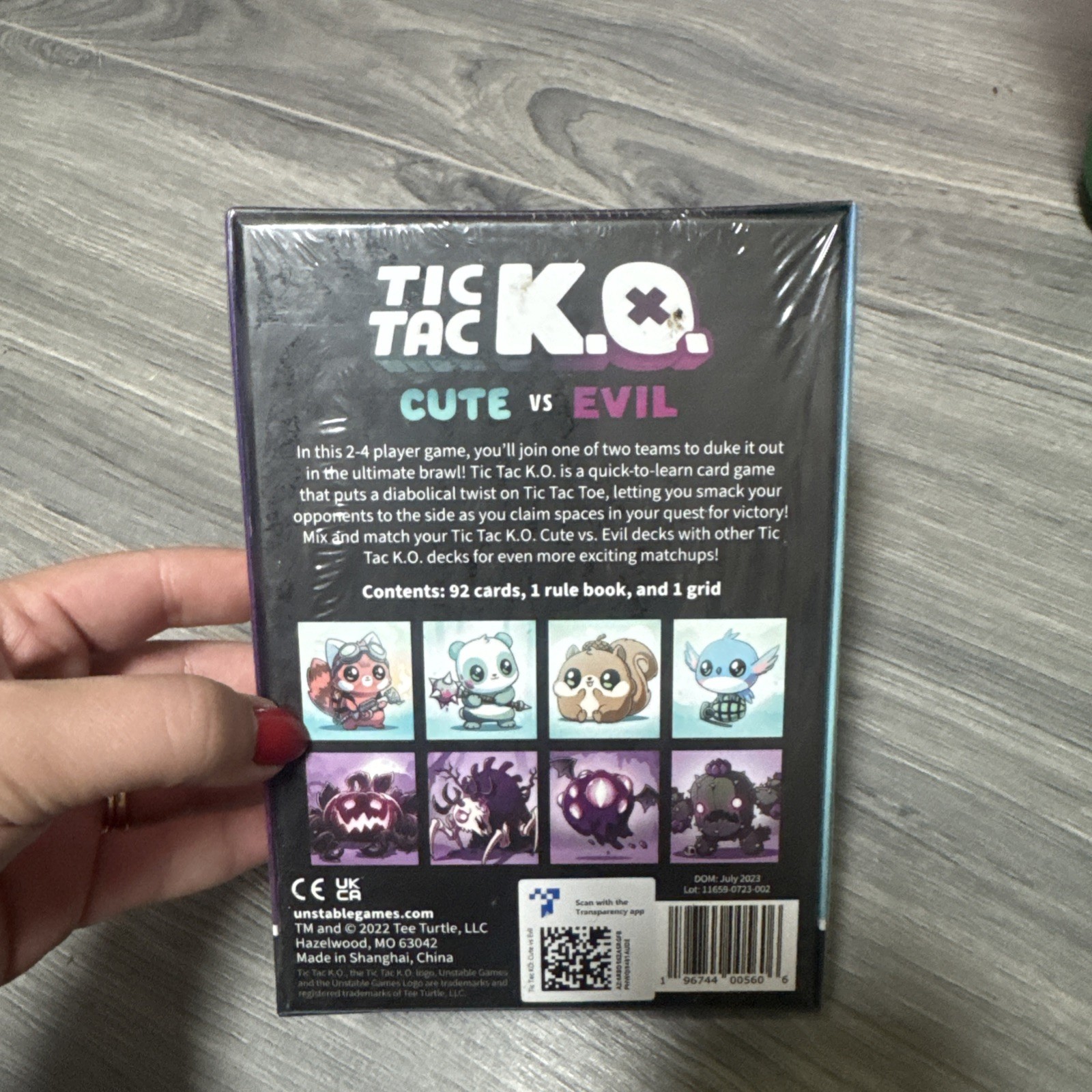 Tic Tac KO Cute vs Evil Card Game 8+ K.O. 2-4 Players Unstable Games New Sealed