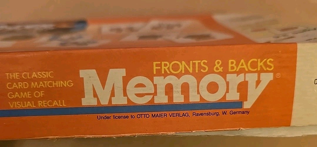 Memory Fronts and Backs Vintage Card Matching Game 1986 Milton Bradley Complete