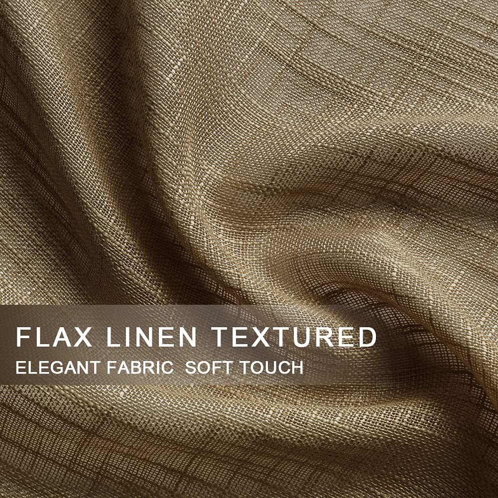 XTMYI Brown Kitchen Curtains for Windows Sets of 25″W x 30″L (Pack 2), Tan