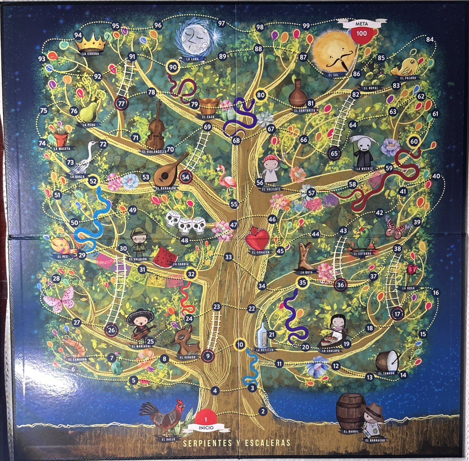 Deluxe Serpientes y Escaleras Snakes & Ladders Game Board 2020 Brand New