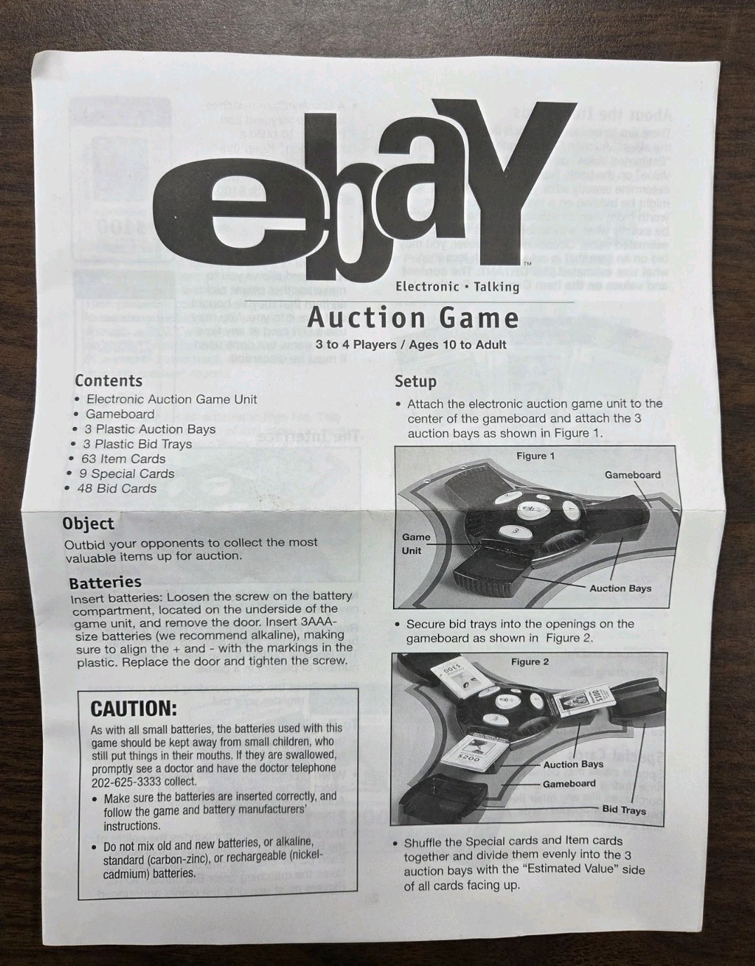 Ebay Electronic Auction Game 2001 Hasbro Replacement Parts Game Unit Trays Bays