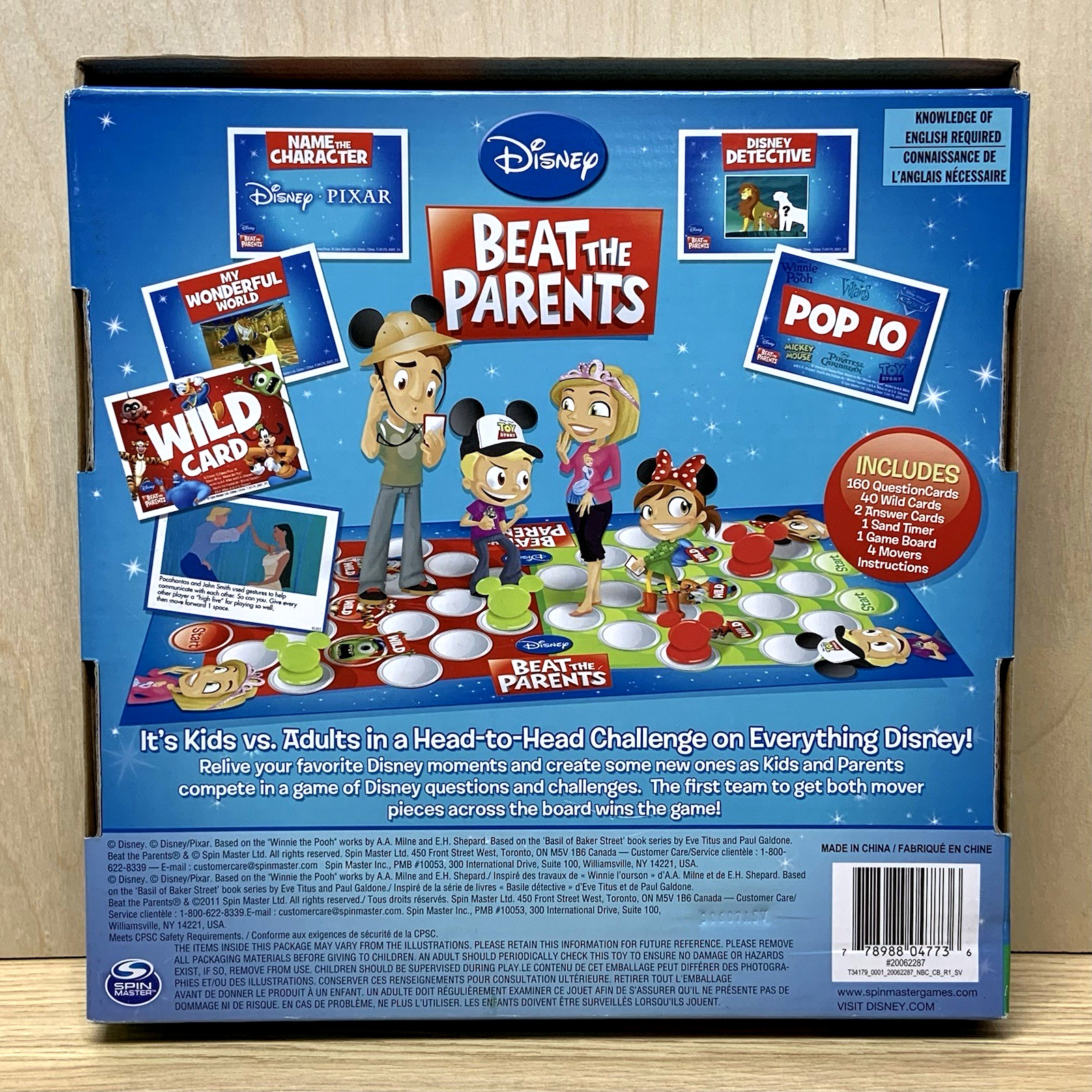 Disney Beat the Parents Board Game – Family Trivia – Kids vs Adults – Complete
