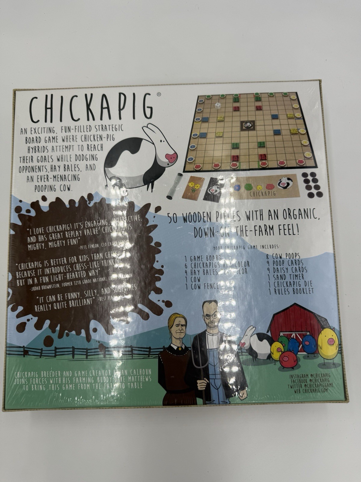 Chickapig Board Game With Chicken-Pig Hybrids Strategy Pooping Cow