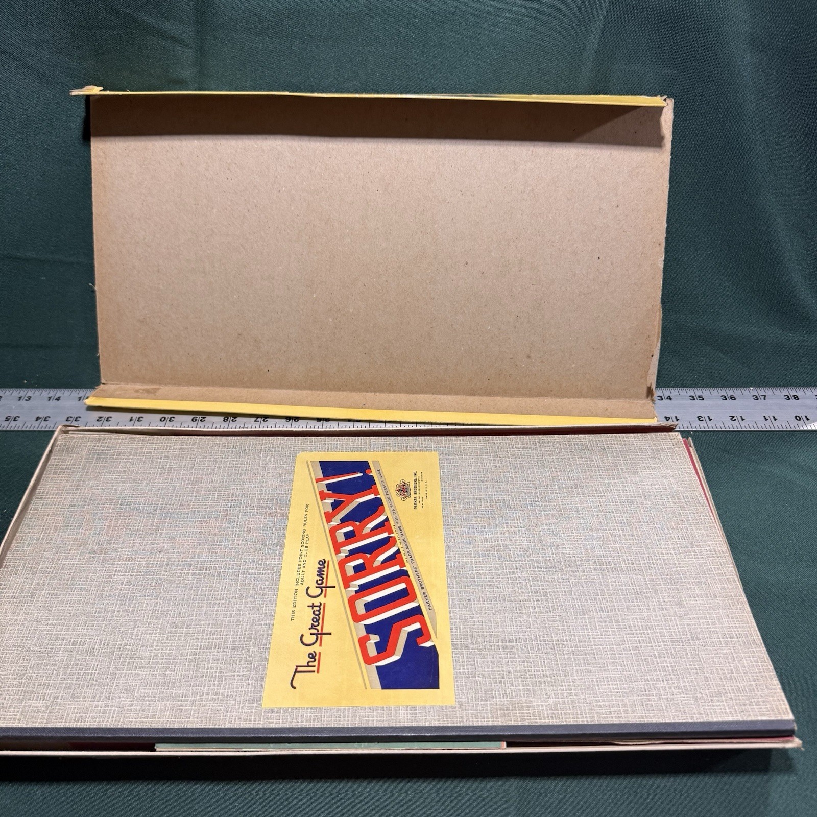 Vintage 1950 SORRY! Game Wood Pieces Cards Parker Brothers Original Board