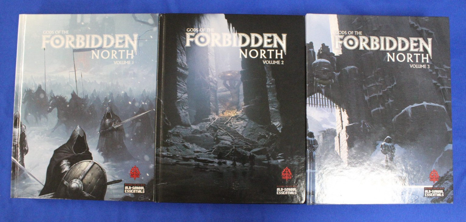 Gods of the Forbidden North Volumes 1-3 Hardcover RPG Books for OSE Kickstarter