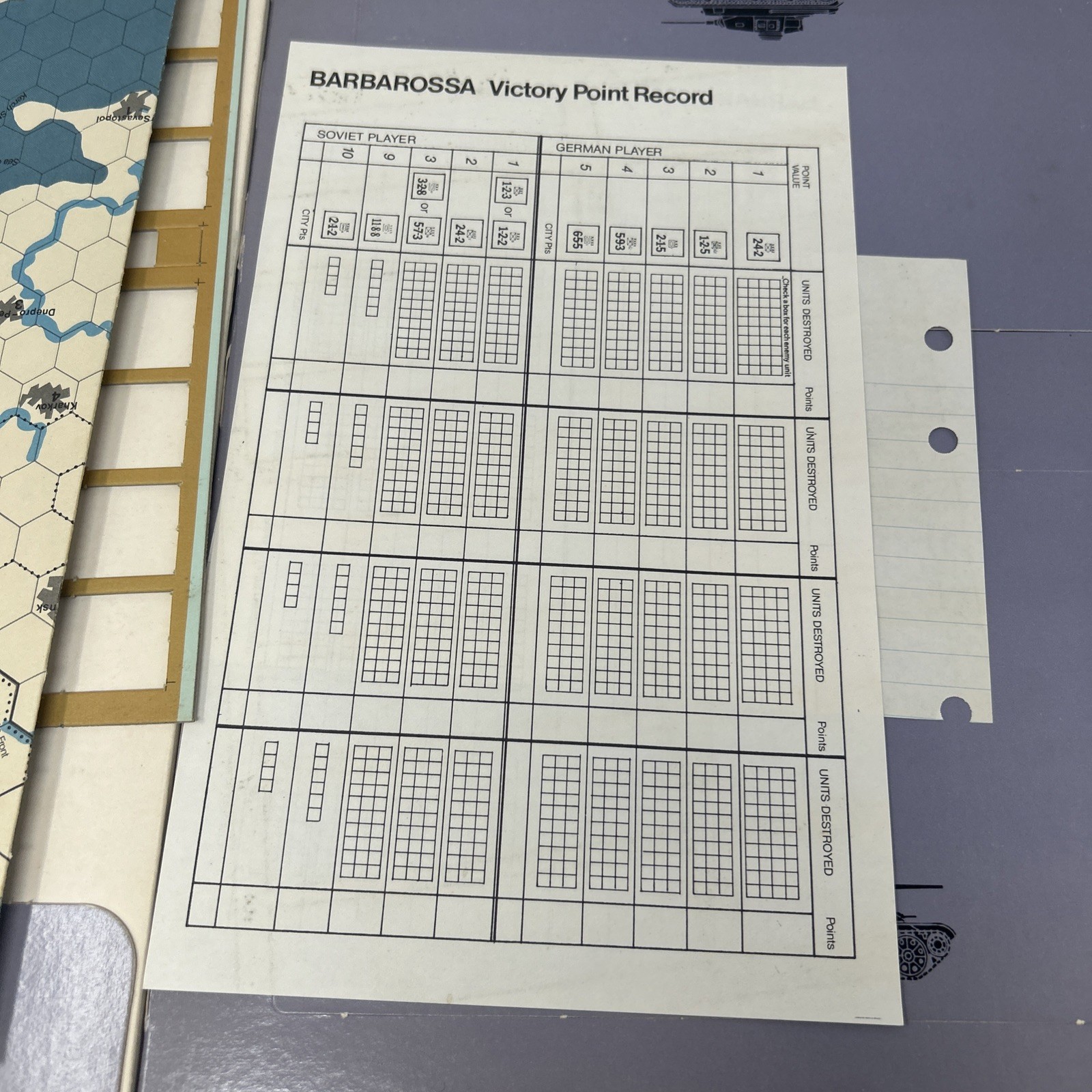 SPI BARBAROSSA THE RUSSO GERMAN WAR 1941-45 Punched 1972 Copy
