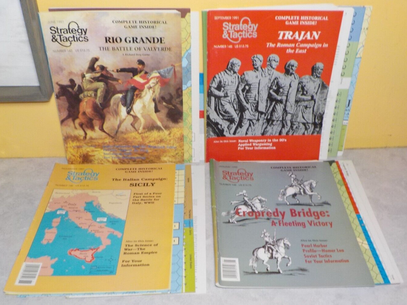 LOT 4 Strategy & Tactics/Decision Magazine War games # 143 145 146 148 UNPUNCHED