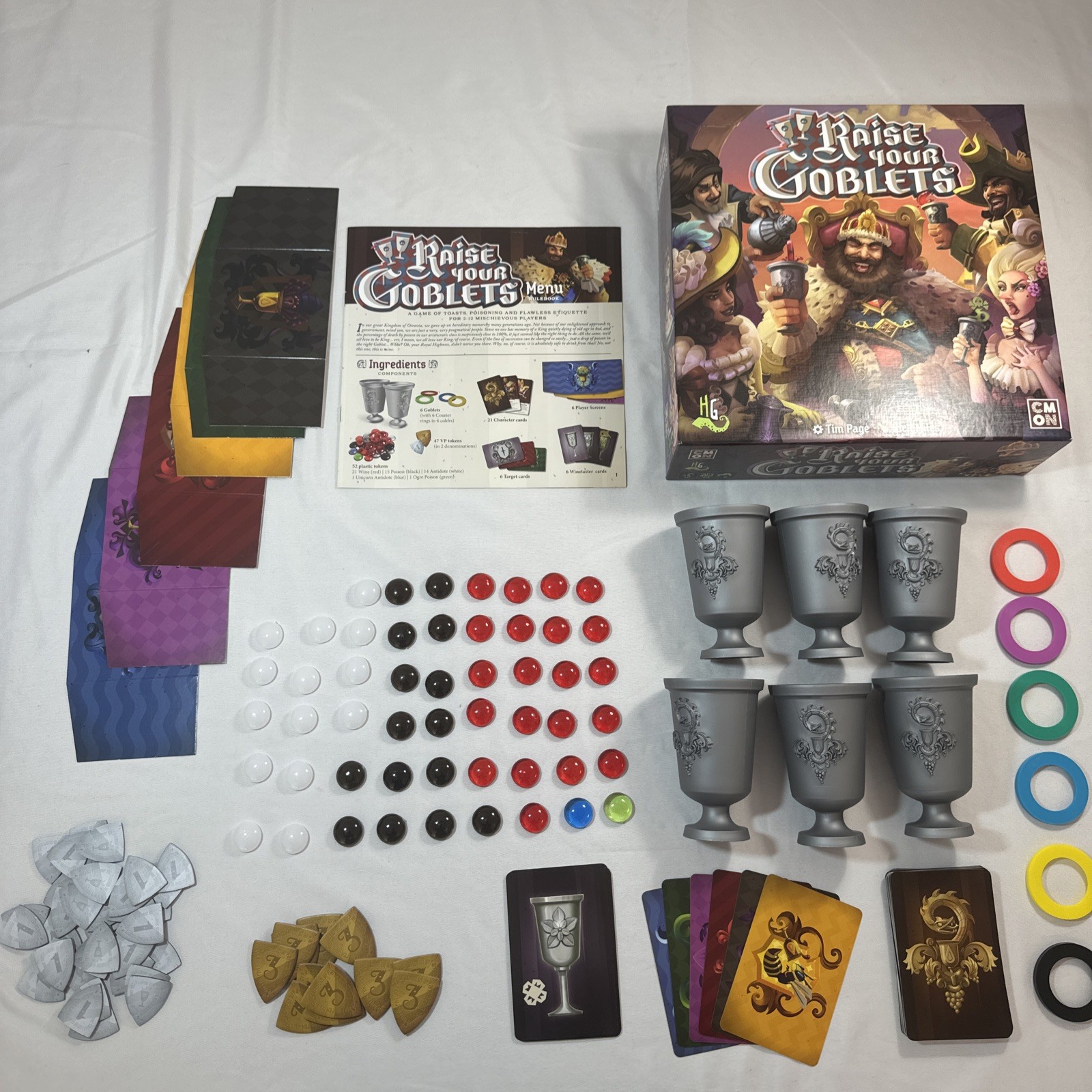 Raise Your Goblets Board Game 2016 CMON Horrible Games 100% COMPLETE