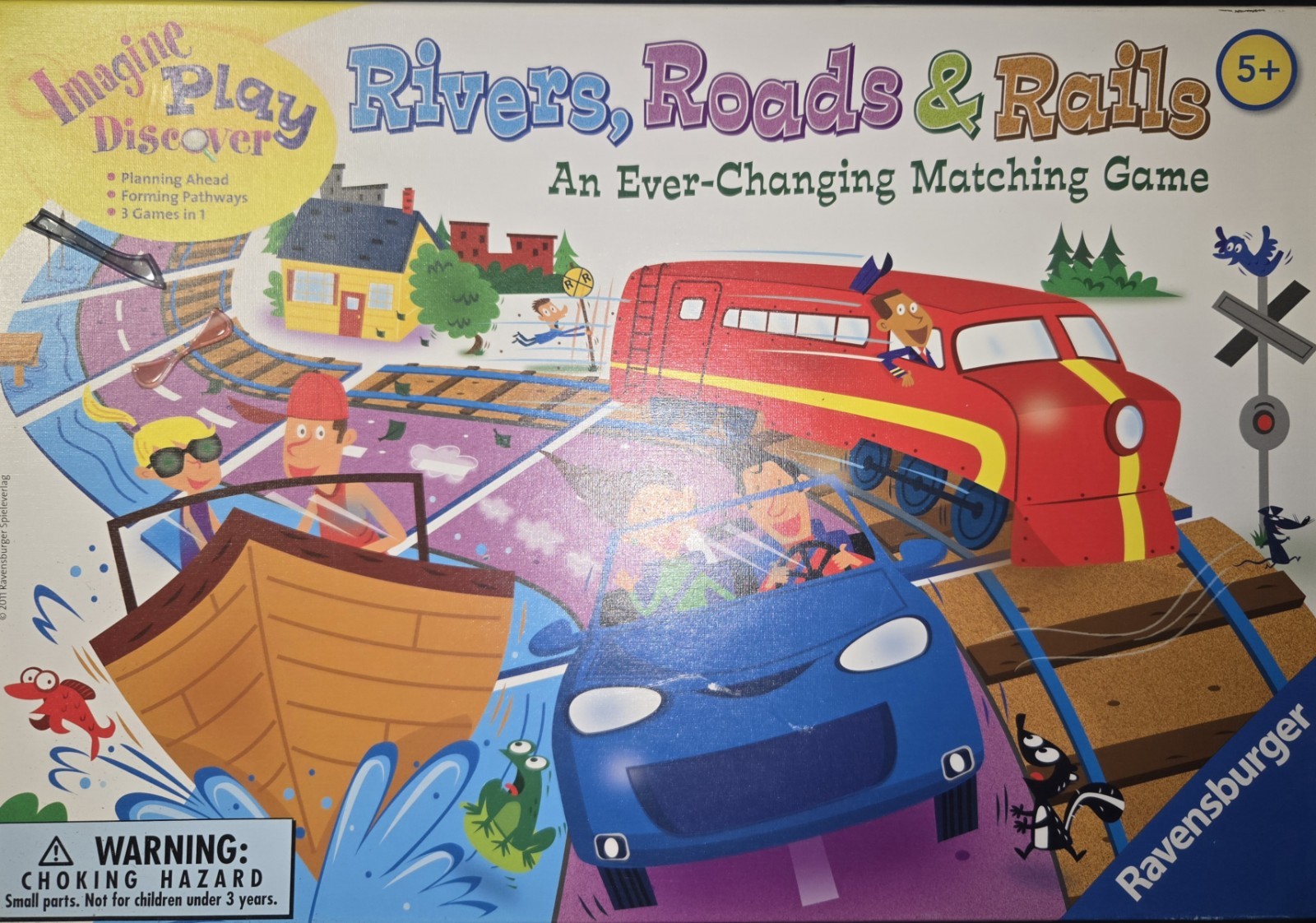Ravensburger Rivers, Roads & Rails • Classic Tile Matching Game • 2011 Edition