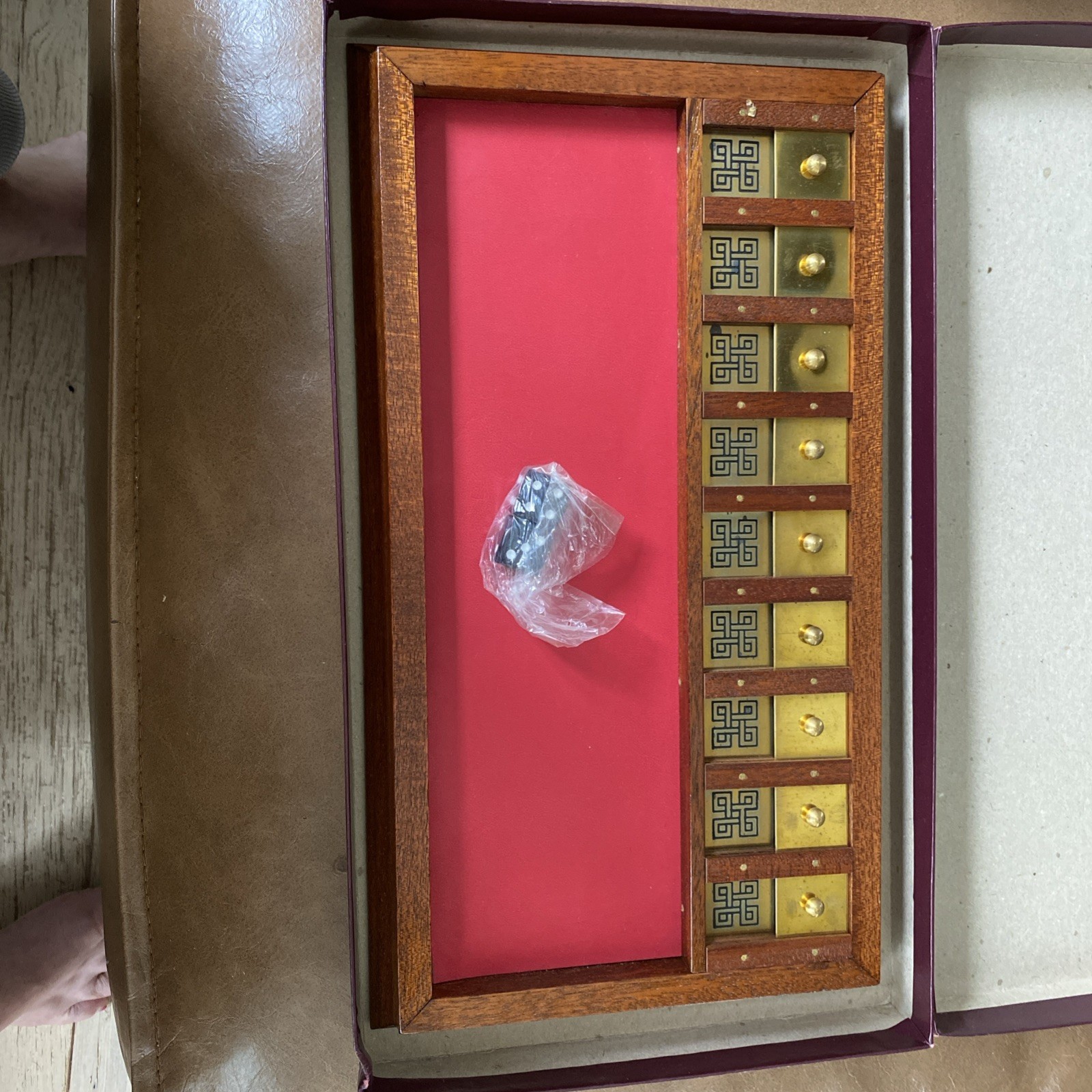 Vintage Wooden And Bronze Shut The Box Game; Slater And Tutton Ltd Collectors