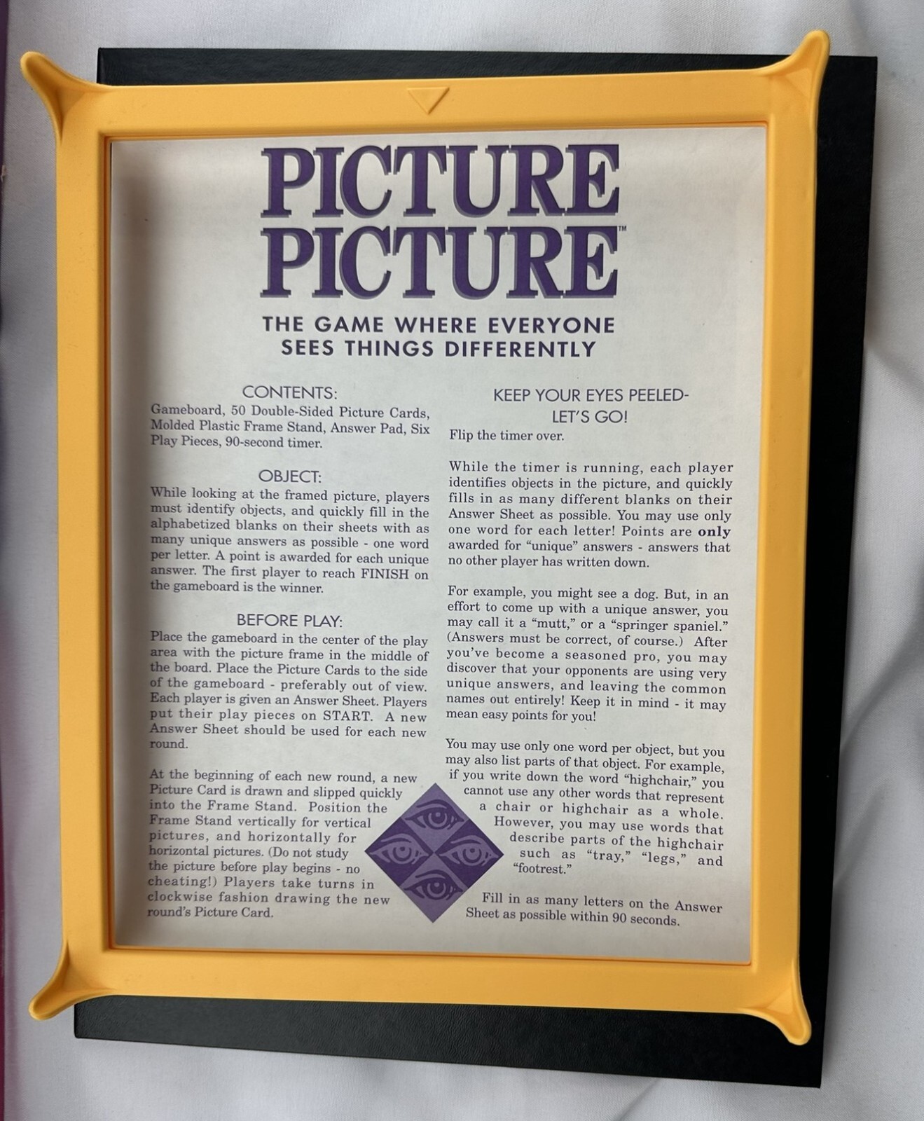 1992 Picture Picture Board Game by Golden New Old Stock Never Opened FREE SHIP