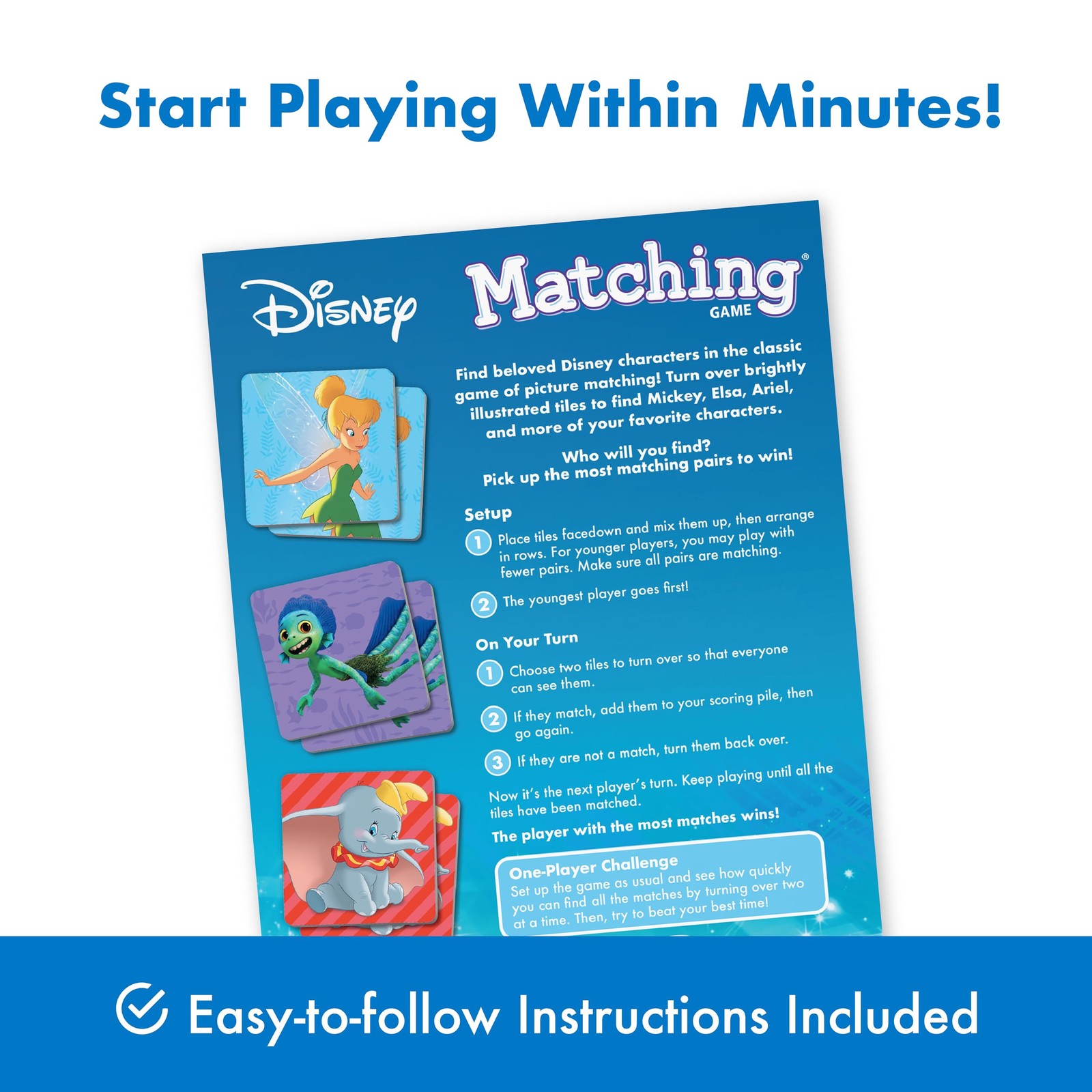 Disney Matching Game – Fun Memory Game for Boys & Girls Ages 3 and Older – Fe…