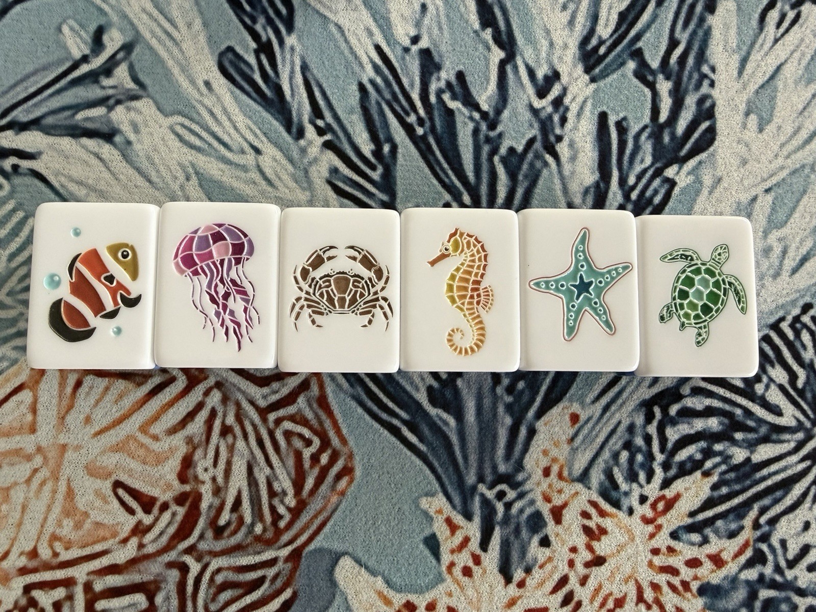 NEW Luxury Ocean Mermaid Mahjong Set 160 Acrylic Tiles Carry Bag Dice Premium