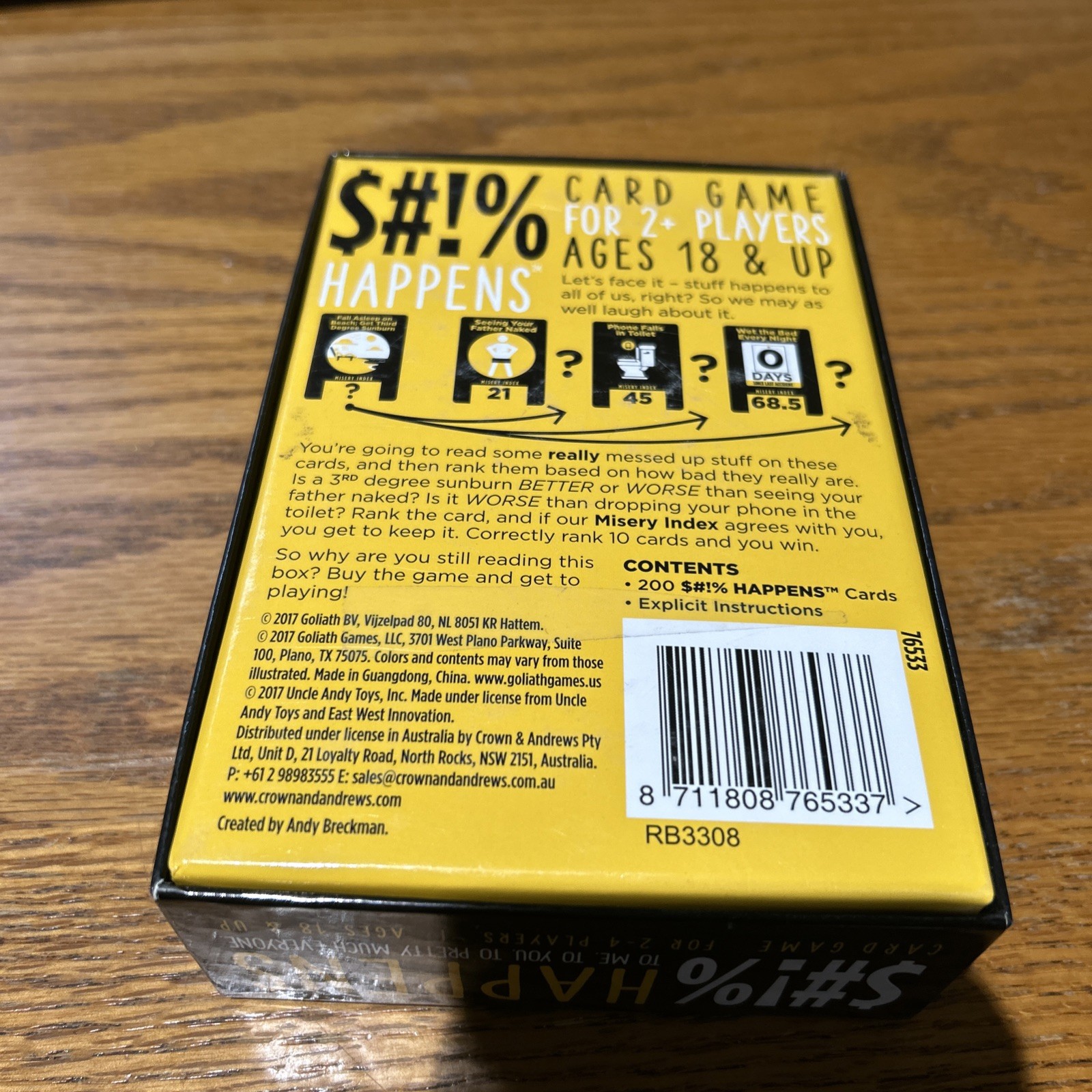 Sh!t Happens Card Game For Adults 2+ Players Ages 18+ Goliath Games 2017