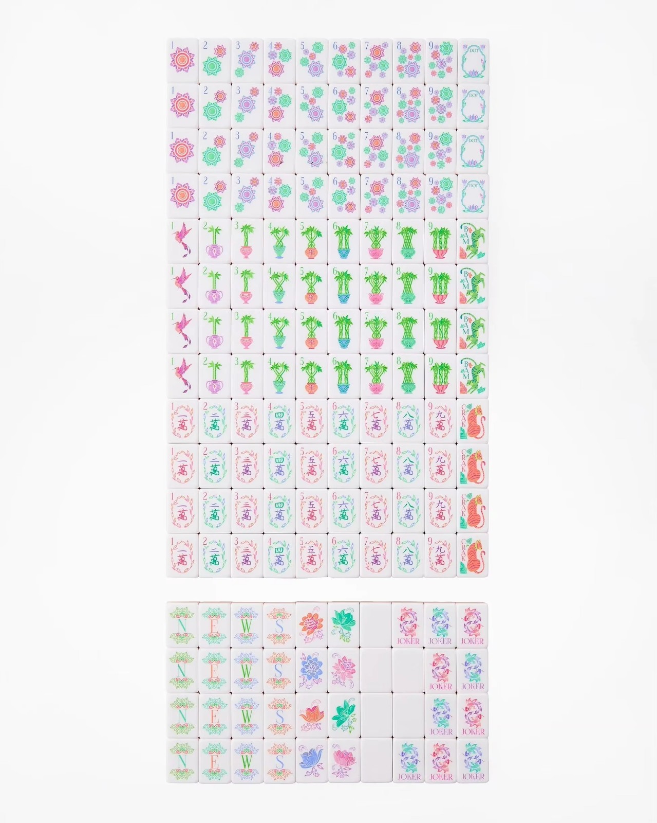 160 Pearl Patterned Crystal American Mahjong Tiles, Suitable for Family, Friends