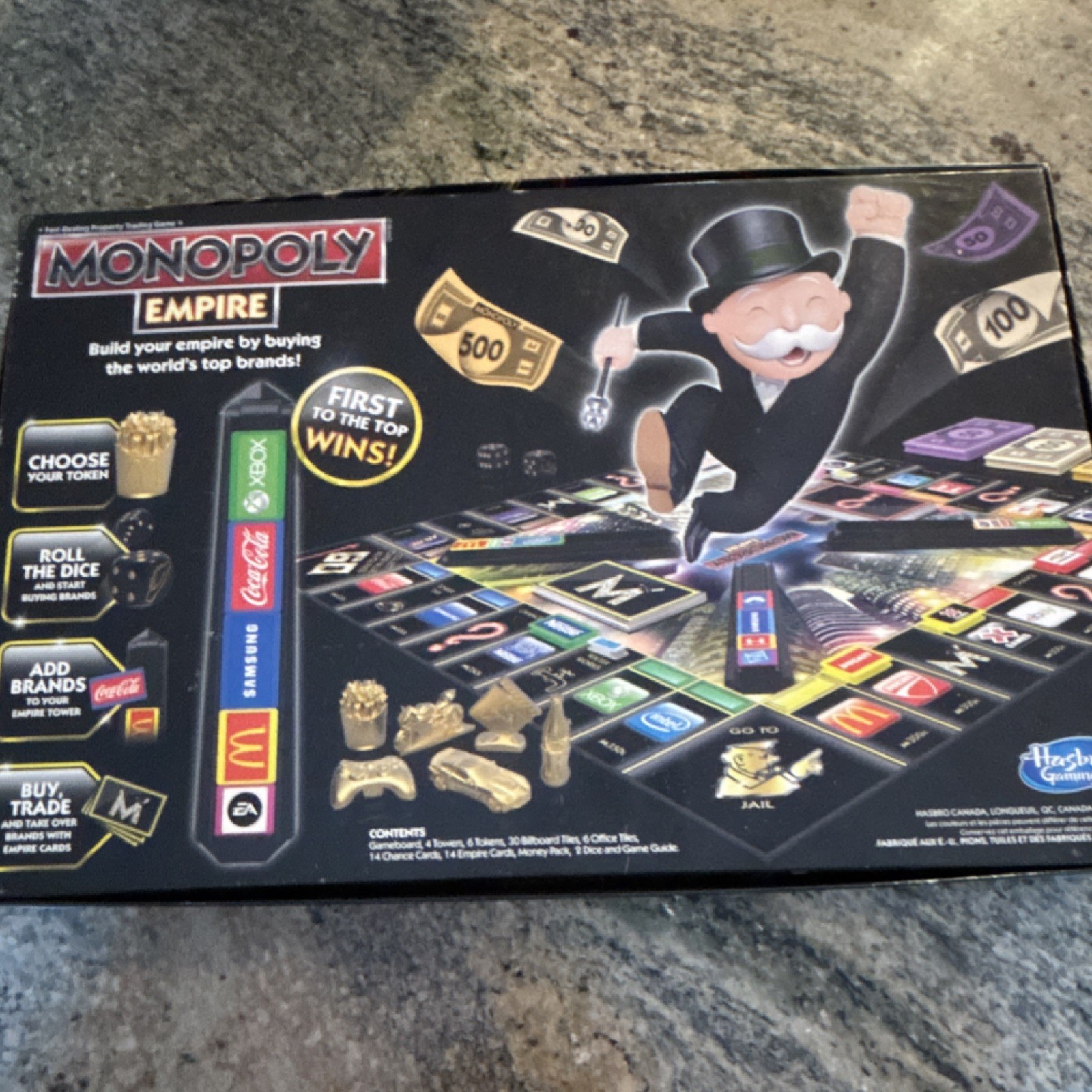 Hasbro Monopoly Empire Board Game Branded Tokens Empire Cards Ages 8+ Complete