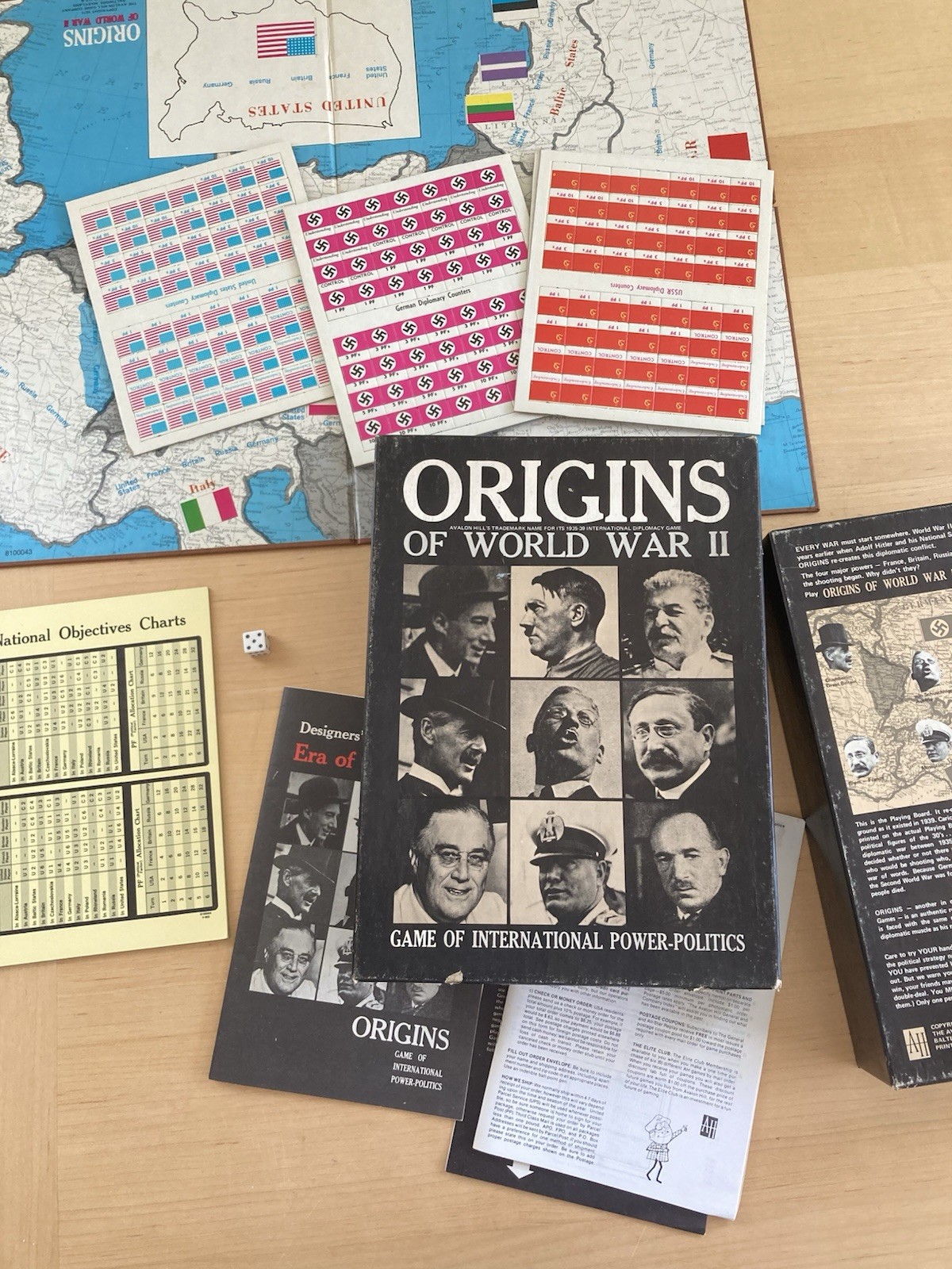 Origins of World War 2 Board Game of International Power Politics 1971 Unpunched