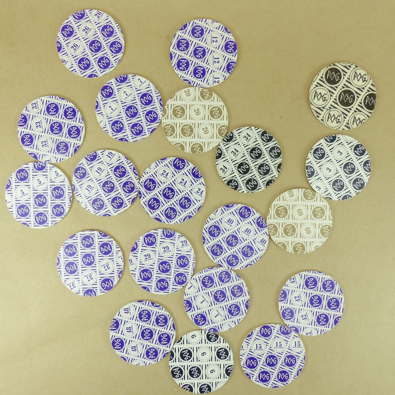 Lot of 20 POGMAN Pogs from 1994 The World Pog Federation Authentic POG Brand WPF