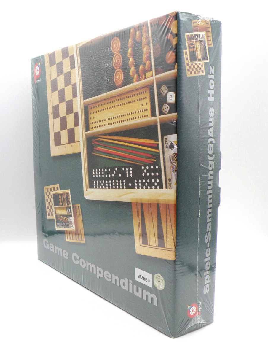 Vintage GAME COMPENDIUM 7901-0 Wooden Pintoy Thailand 2000 – NEW Shrinkwrapped