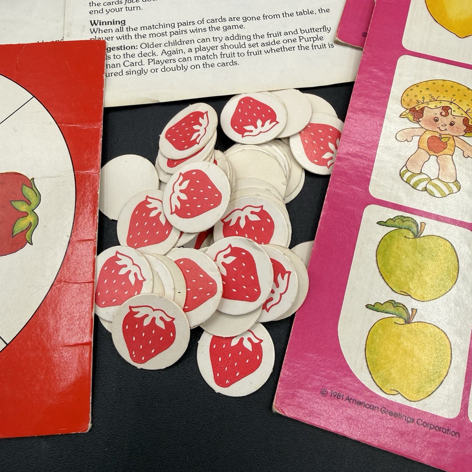 Vintage Strawberry Shortcake Game Basket 4 In 1 Game 1981 Parker Brothers