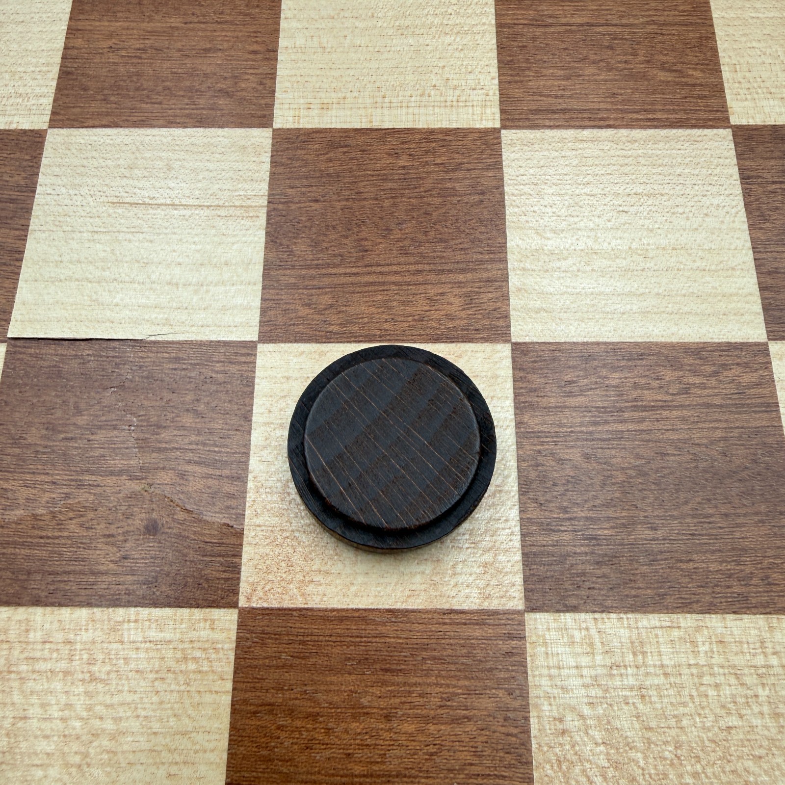 Wooden Folding Checkers Game Board Set w/ Wood Pieces & Storage Case 18″