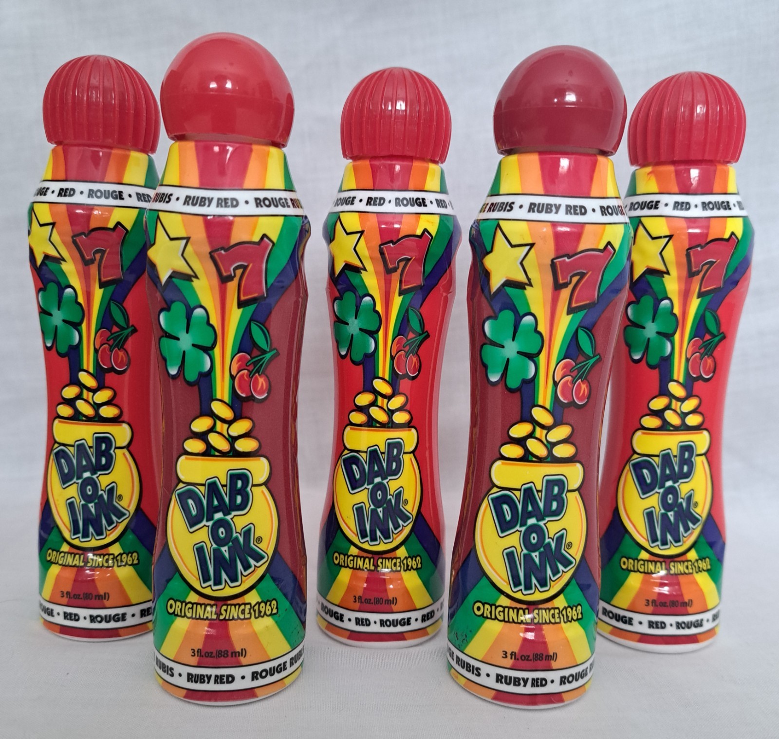 Dab-O-Ink Bingo Marker Daubers / Dabbers Card Marker Red 3 fl oz Made in USA