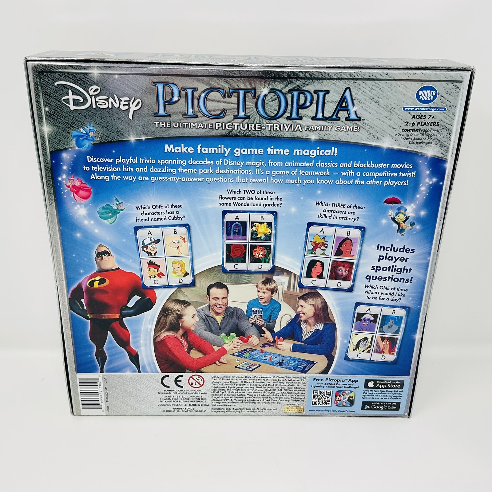Pictopia Disney Edition Board Game Picture Trivia Family Ages 7+ 2-6 Players NIB