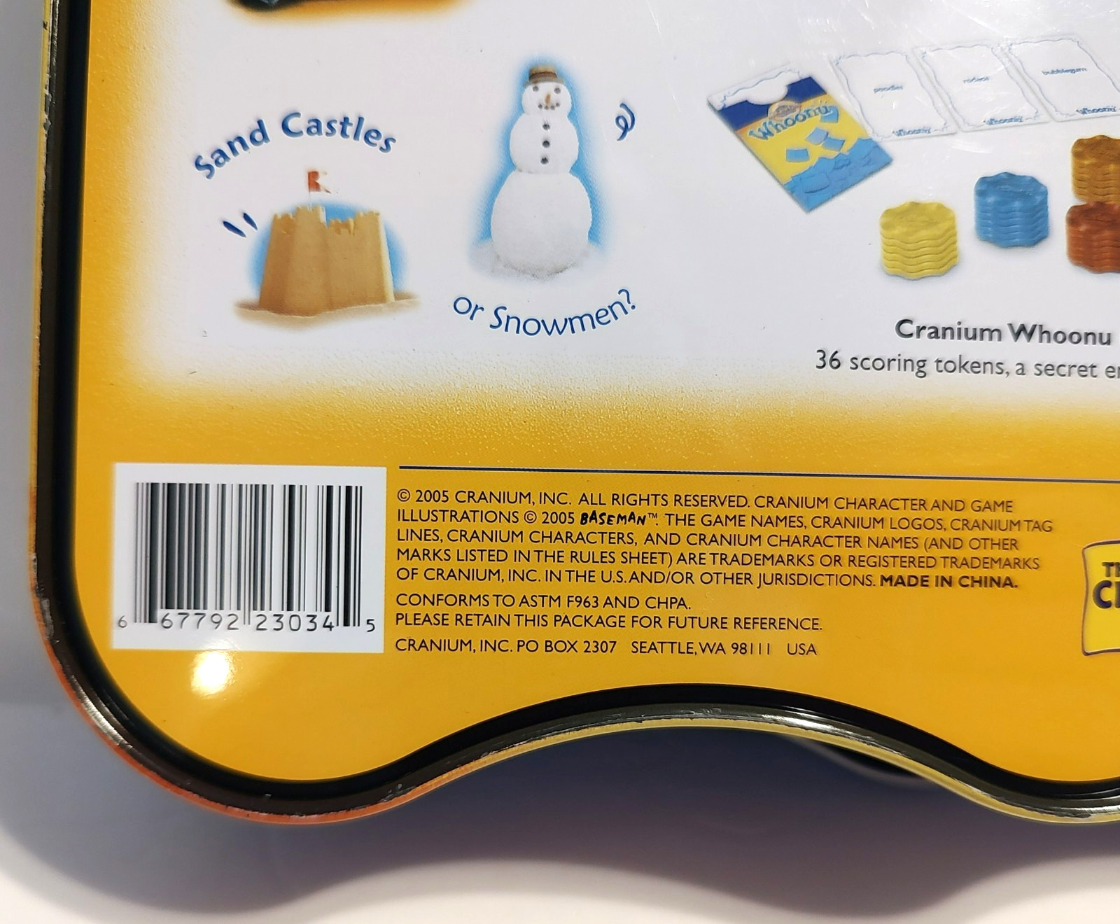 Cranium Whoonu Tin Edition Game 2005 Best Toy Award Complete No Instructions