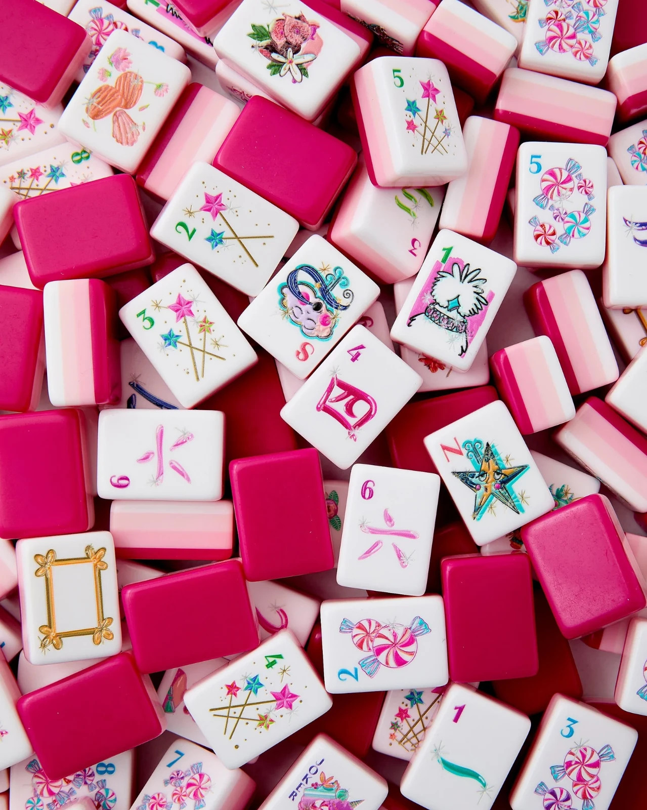 MAHJONG TILE SET PINK / Glitterville