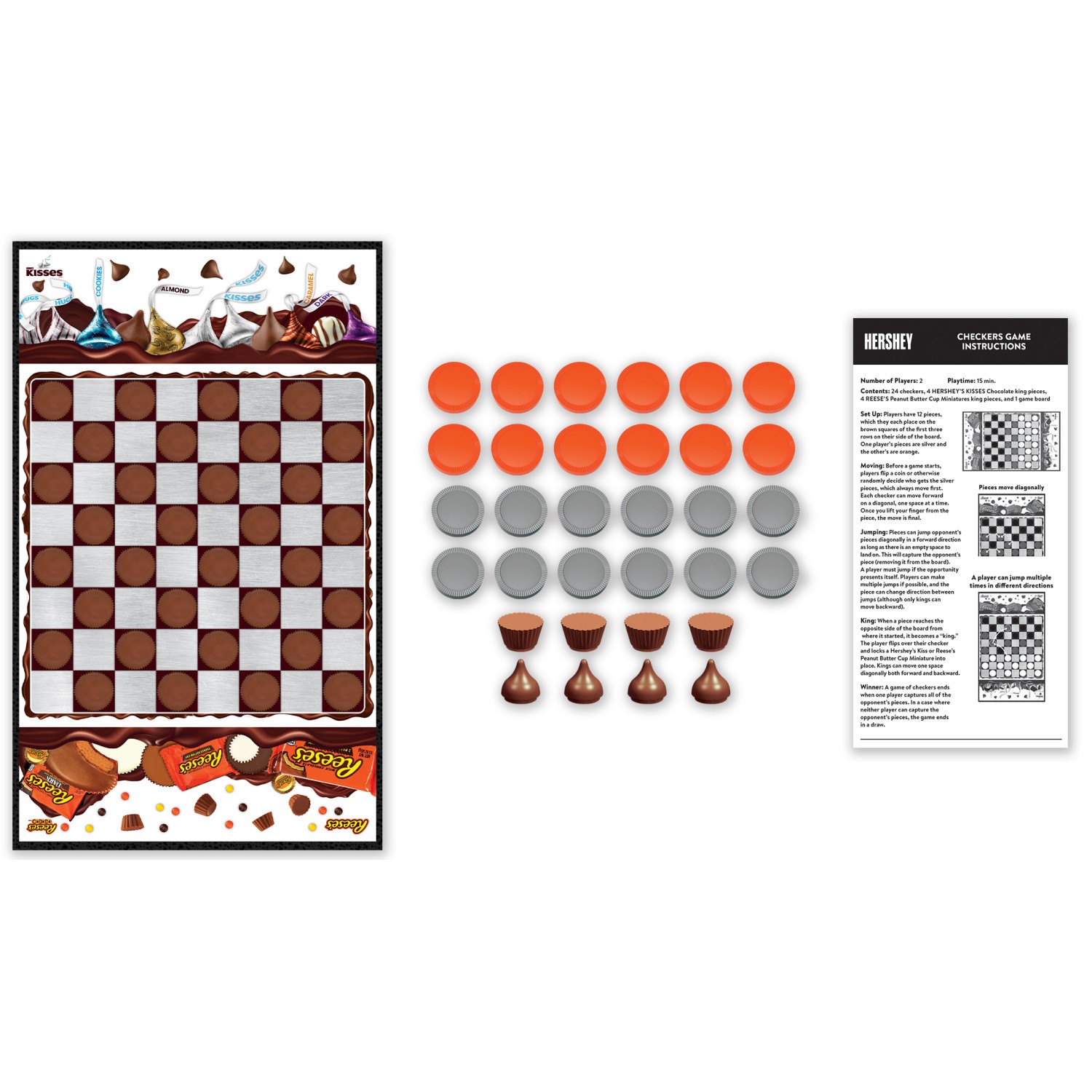 MasterPieces – Hershey’s Kisses vs Reese’s – Officially Licensed Checkers Game