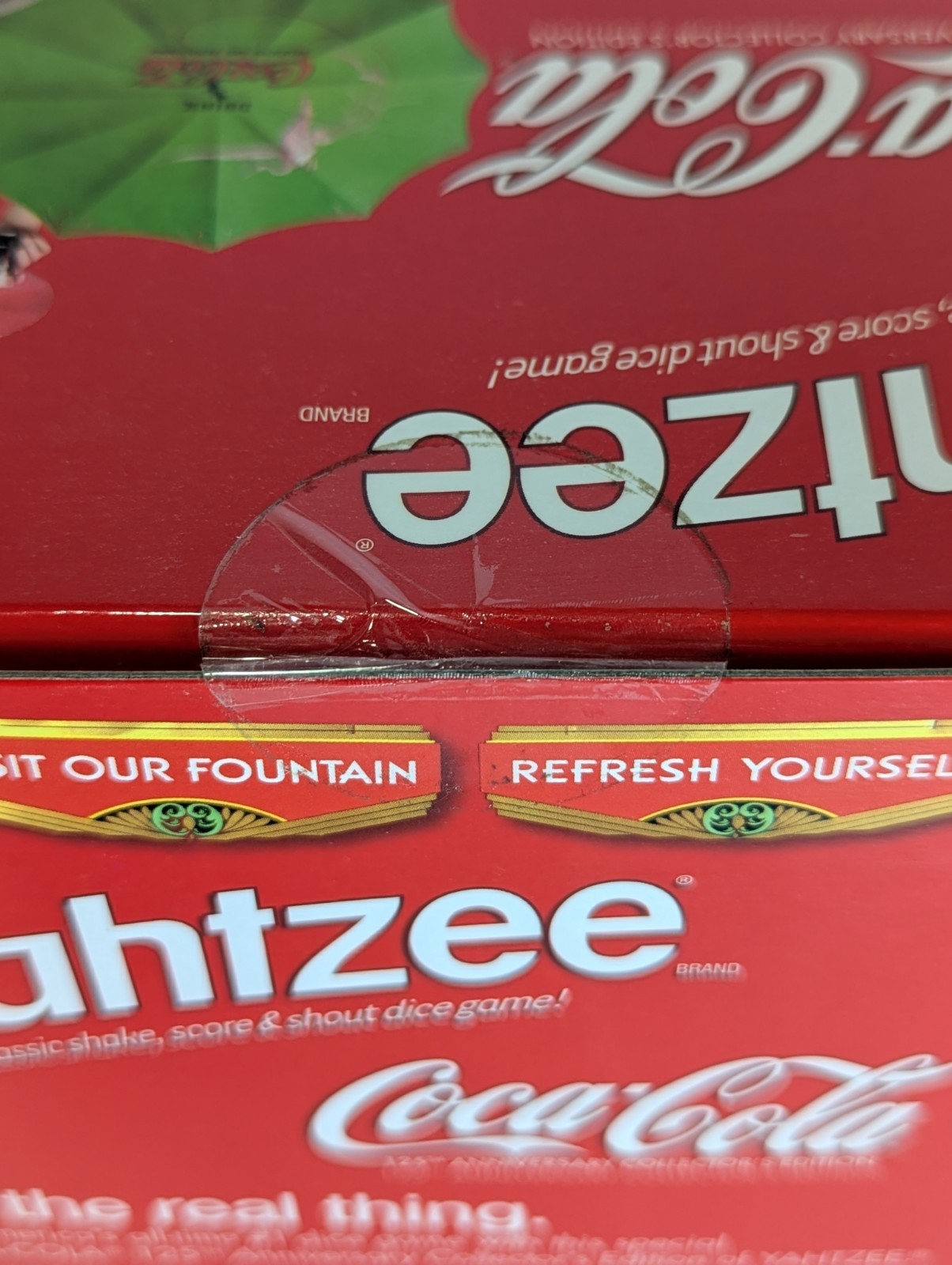 New Yahtzee Coca Cola 125th Anniversary Collector’s Edition Game Soda Sealed