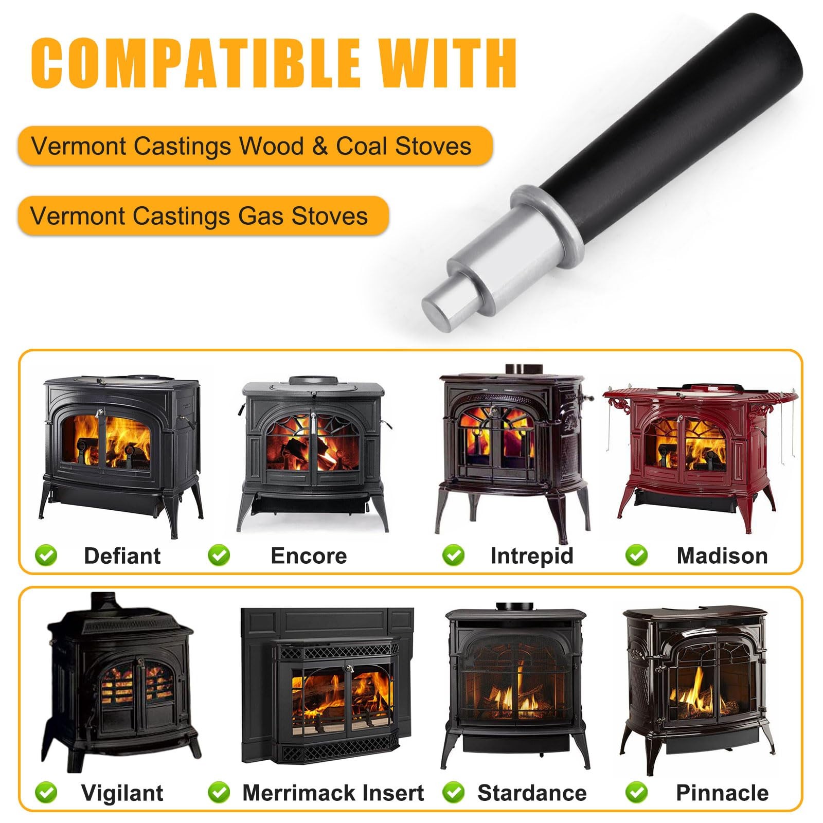 Criditpid 30004175K Wooden Fallaway Handle for Vermont 30004175K, Black