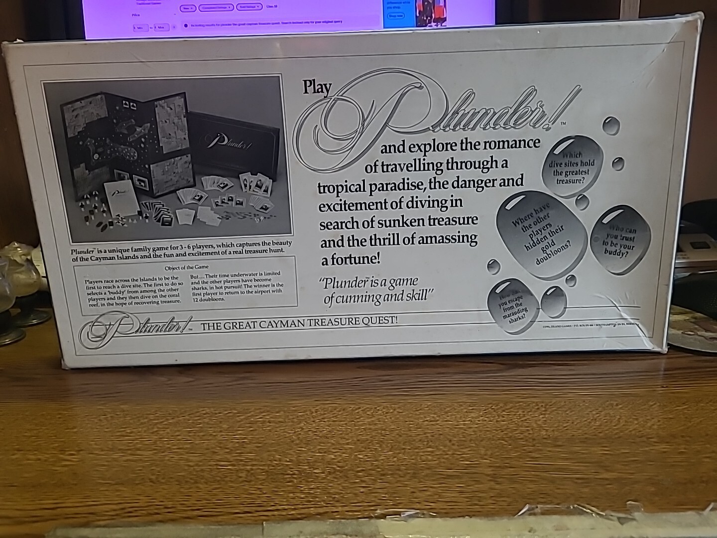 PLUNDER: The Great Cayman Treasure Quest, 1991 Vintage Board Game