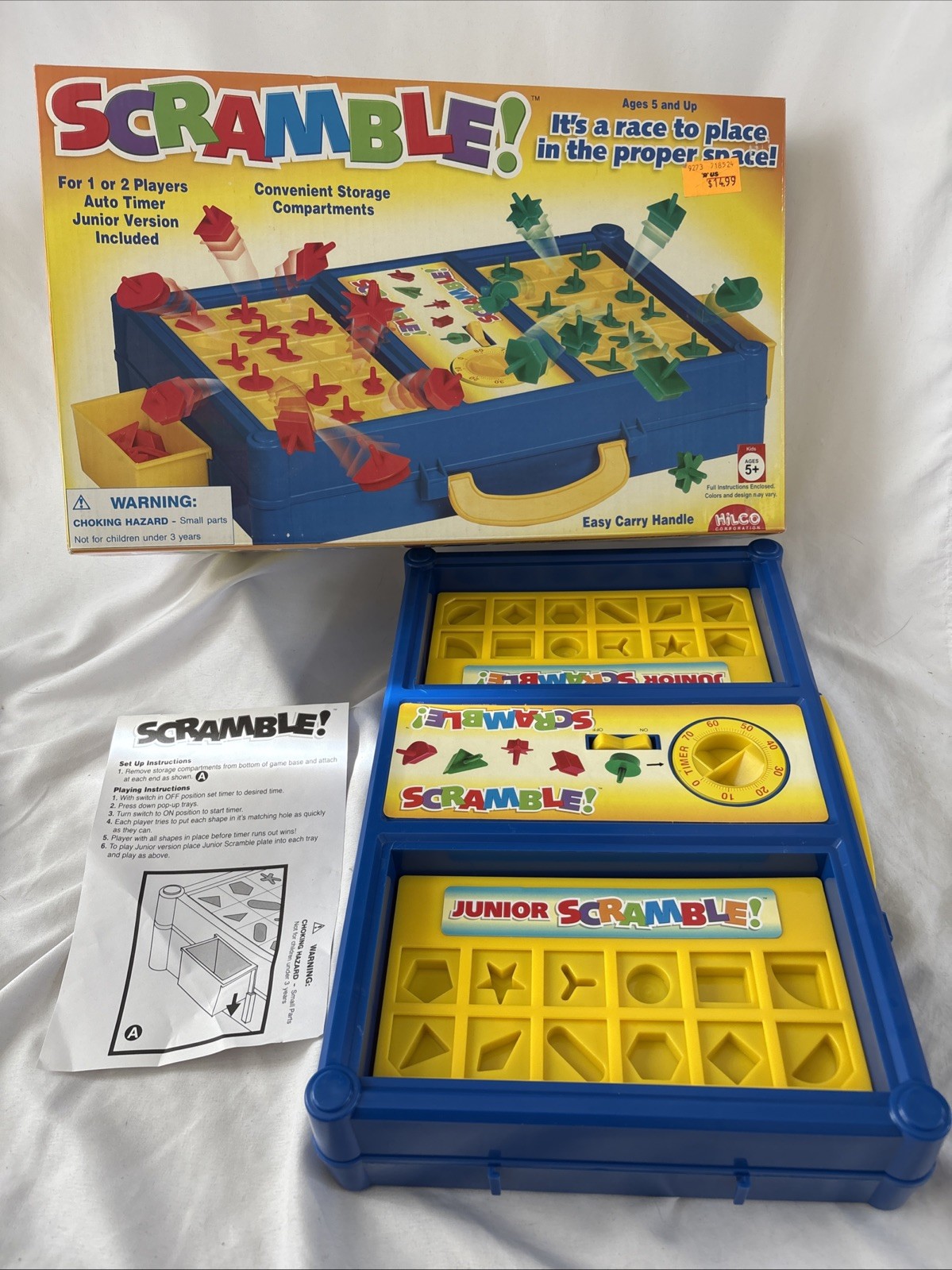 SCRAMBLE! Board Game COMPLETE 2007 Hilco Corp 1-2 Players Junior Version Incl