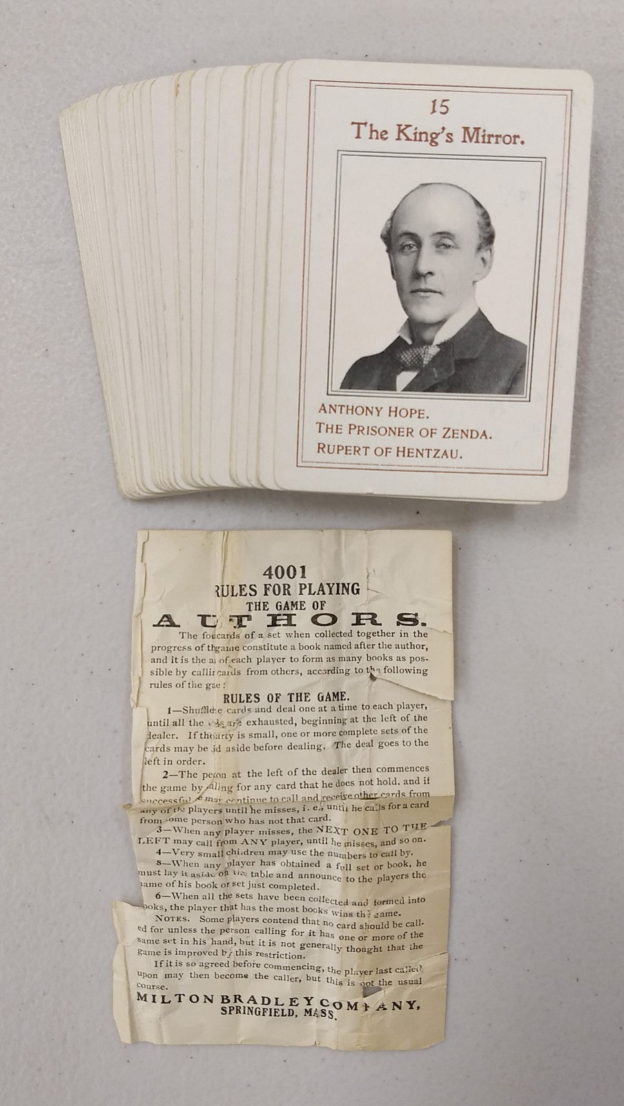 POCKET EDITION OF AUTHORS #4001 60 Card Set Milton Bradley 1940s Game of Authors
